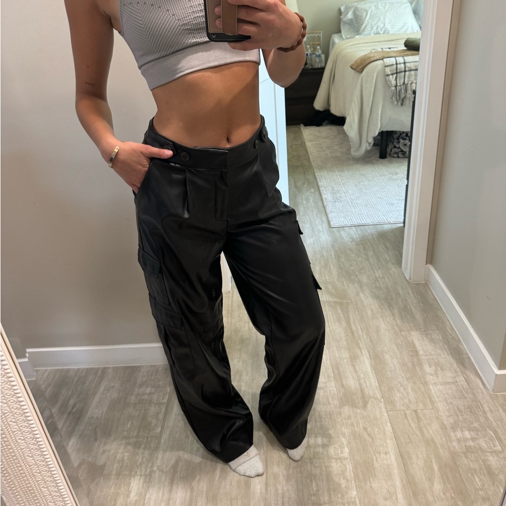 A New Day, wide leg leather pants